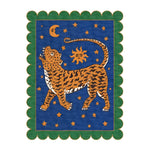Tibetan Tiger Starry Night Scallop Hand Tufted Wool Rug
