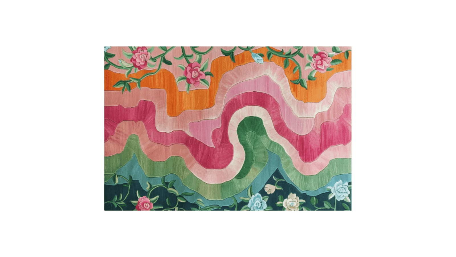 Floral Wavefront Hand Tufted Rug