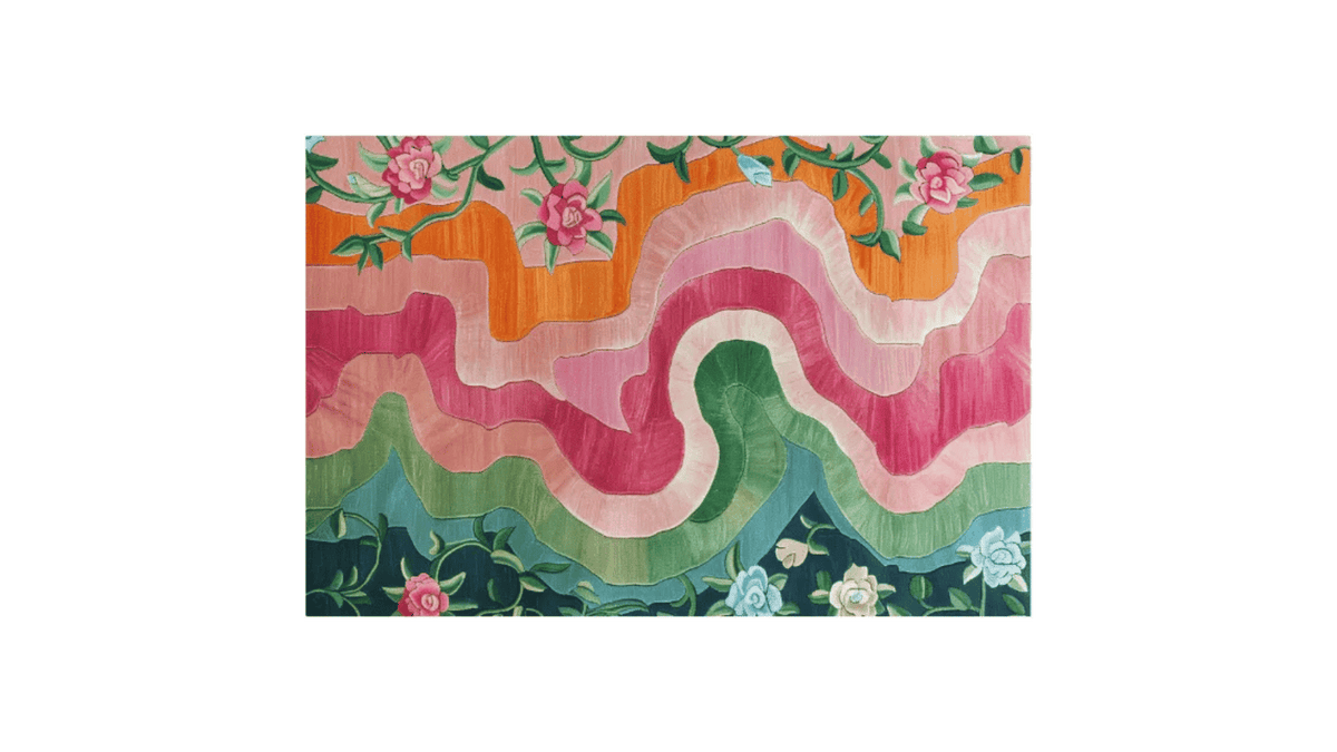 Floral Wavefront Hand Tufted Rug