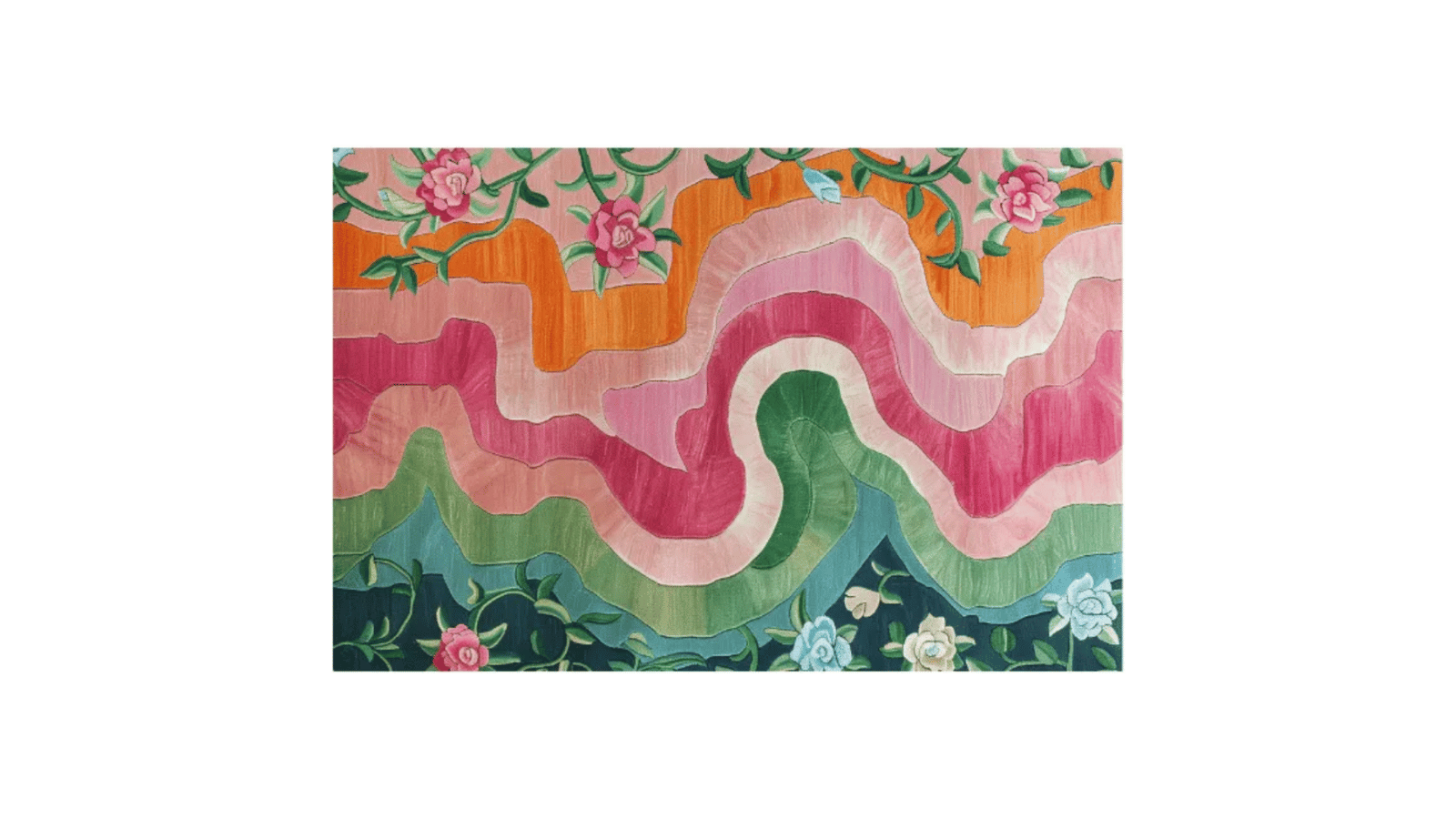 Floral Wavefront Hand Tufted Rug