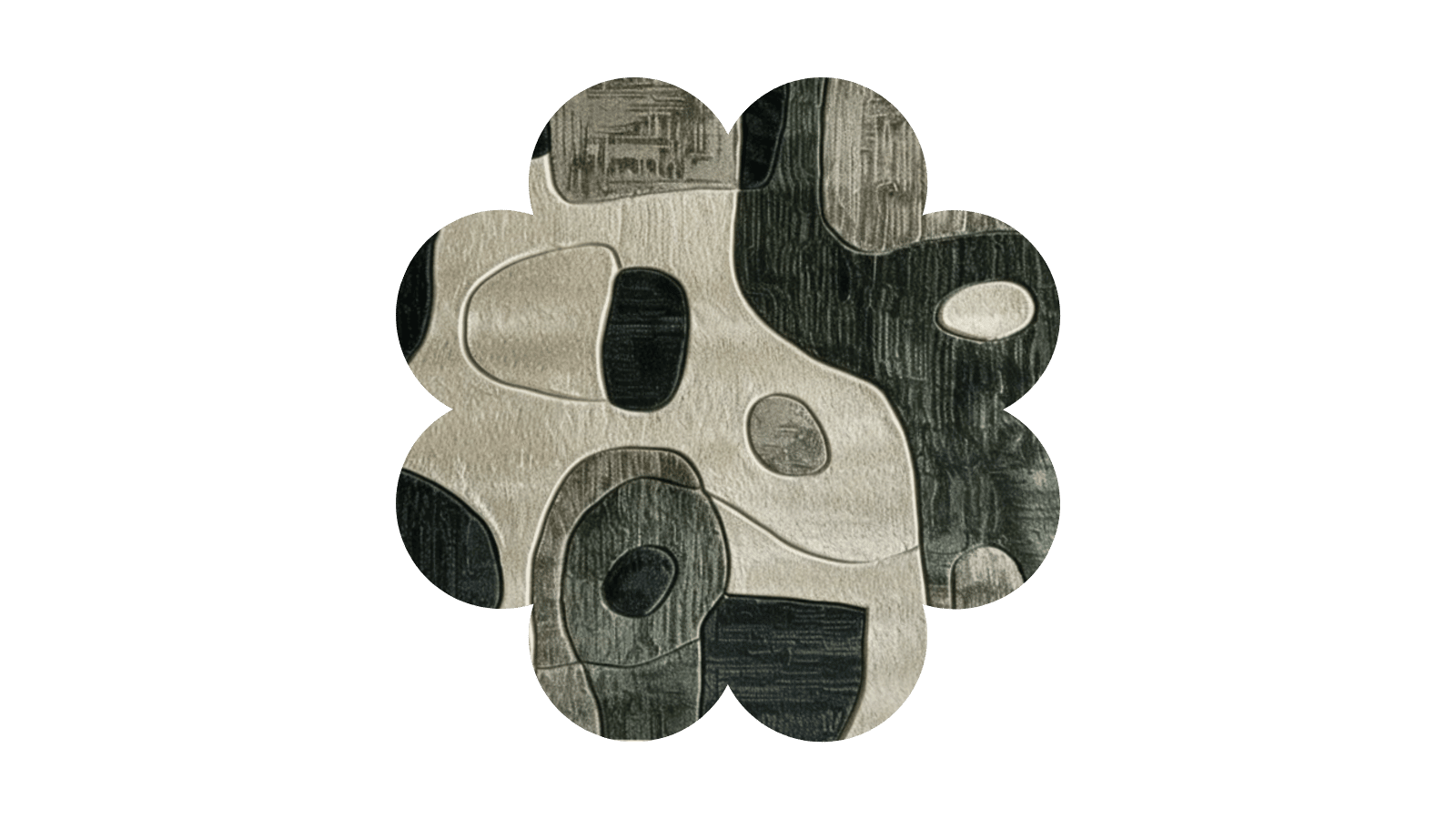 Harmonious Haven Hand Knotted Area Rug gray icon cover collection