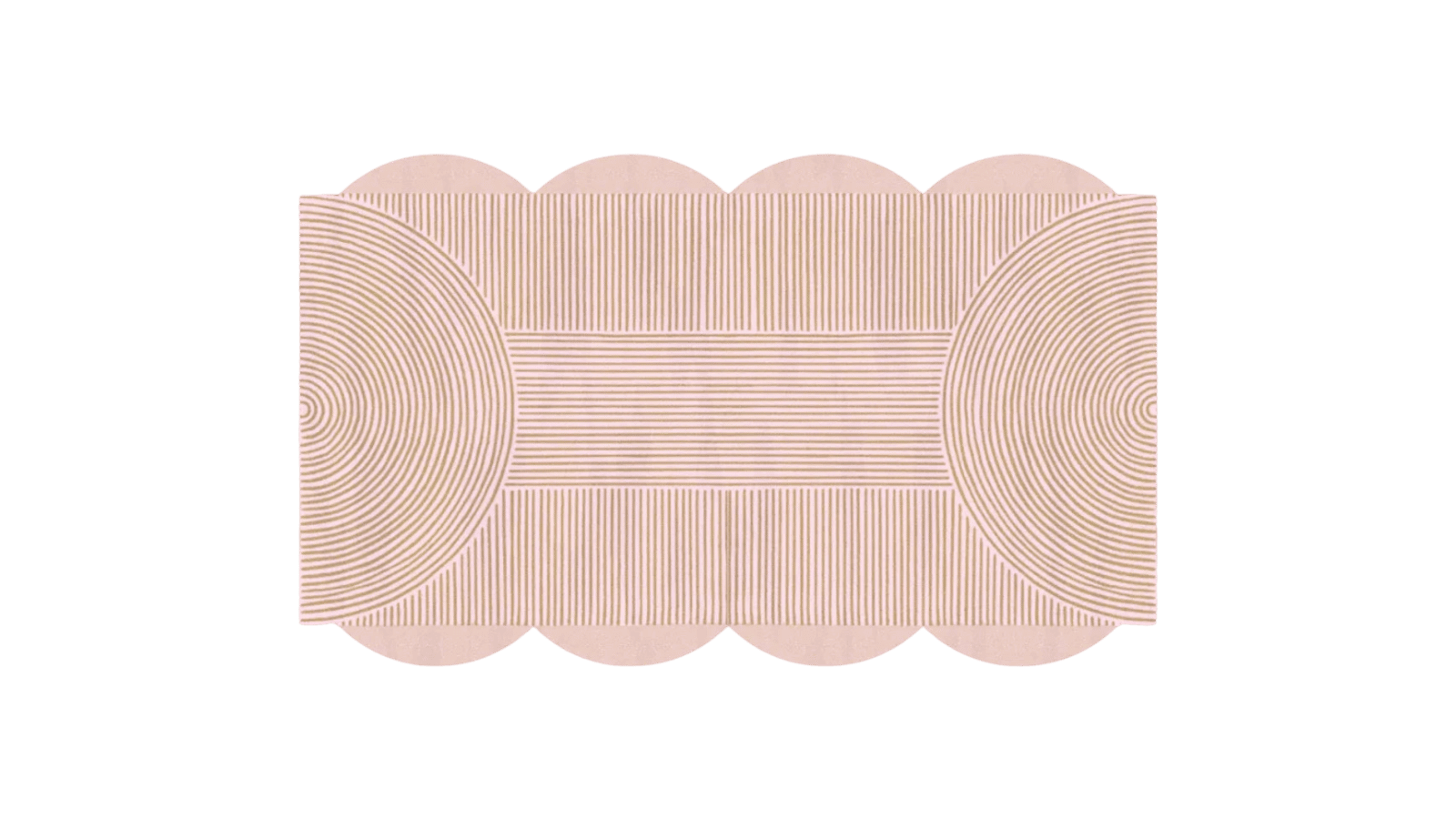 Pink Scallop Arch Geometric Hand Tufted Wool Rug