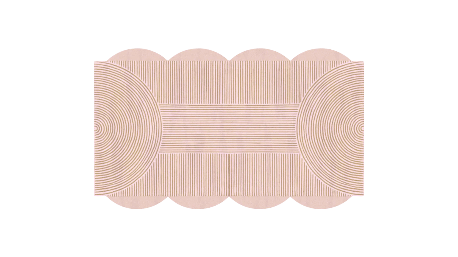 Pink Scallop Arch Geometric Hand Tufted Wool Rug