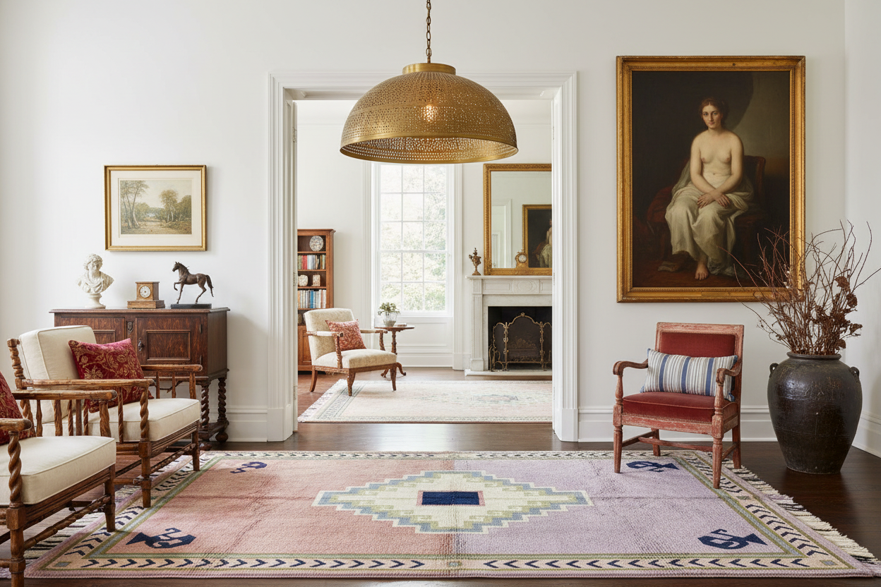 Water Earth and Sun Hand Tufted Wool Rug