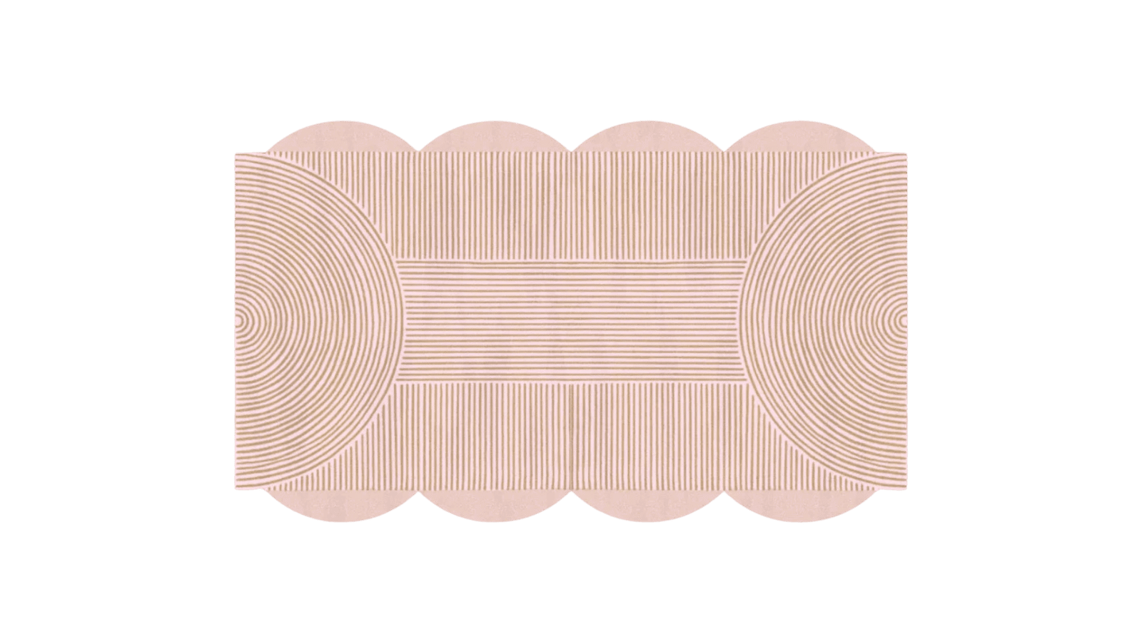 Pink Scallop Arch Geometric Hand Tufted Wool Rug