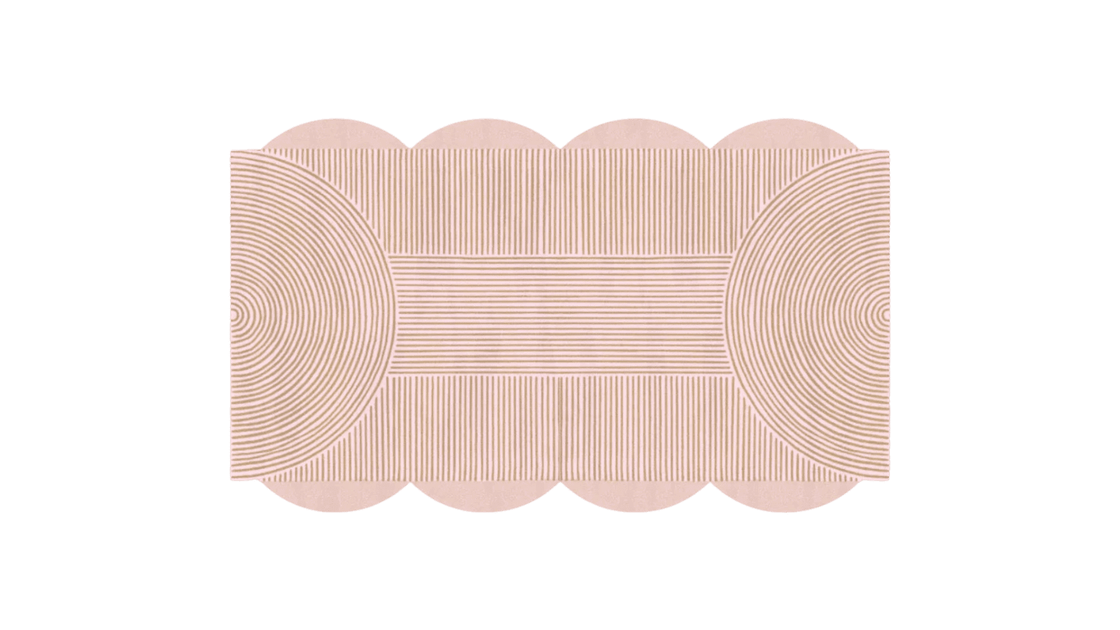 Pink Scallop Arch Geometric Hand Tufted Wool Rug