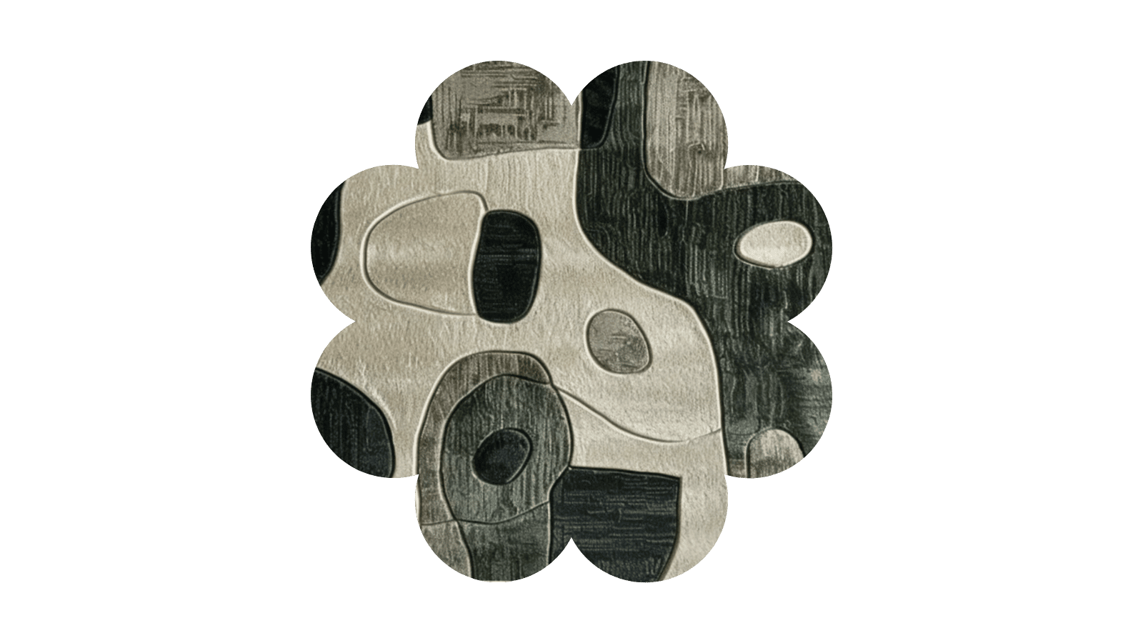 Harmonious Haven Hand Knotted Area Rug gray icon cover collection