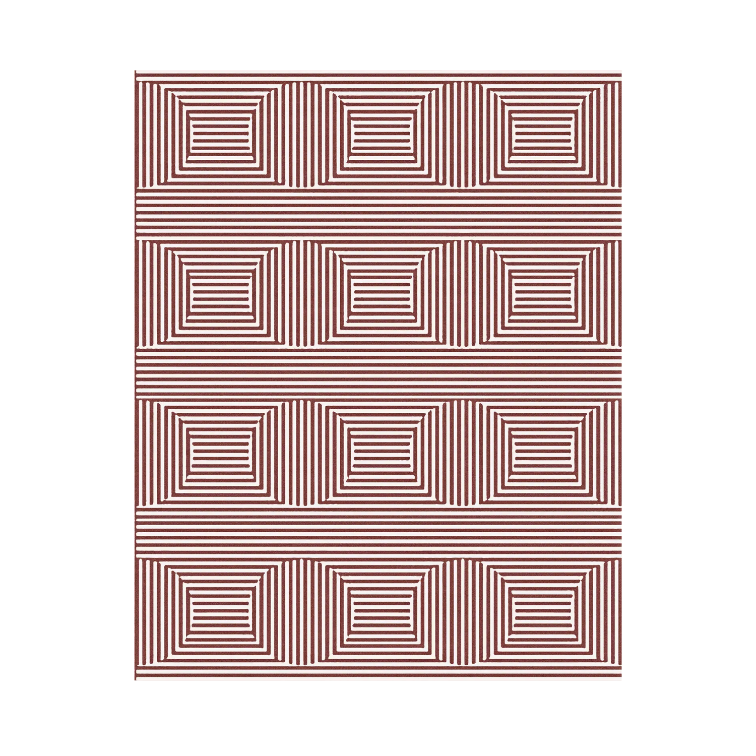 Contemporary Eclipse Illusion Hand Tufted Wool Rug - Red