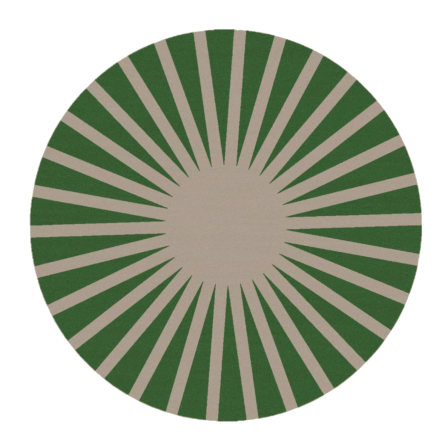Contemporary Green and Tan Ray Round Hand Tufted Wool Rug