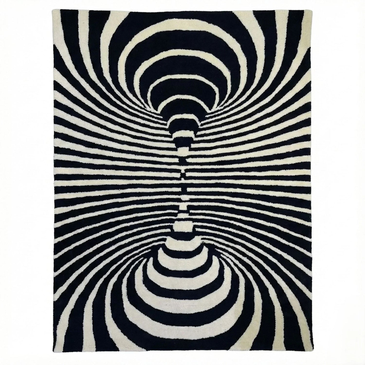 3D Vortex Optic Illusion Hand Tufted Wool Rug