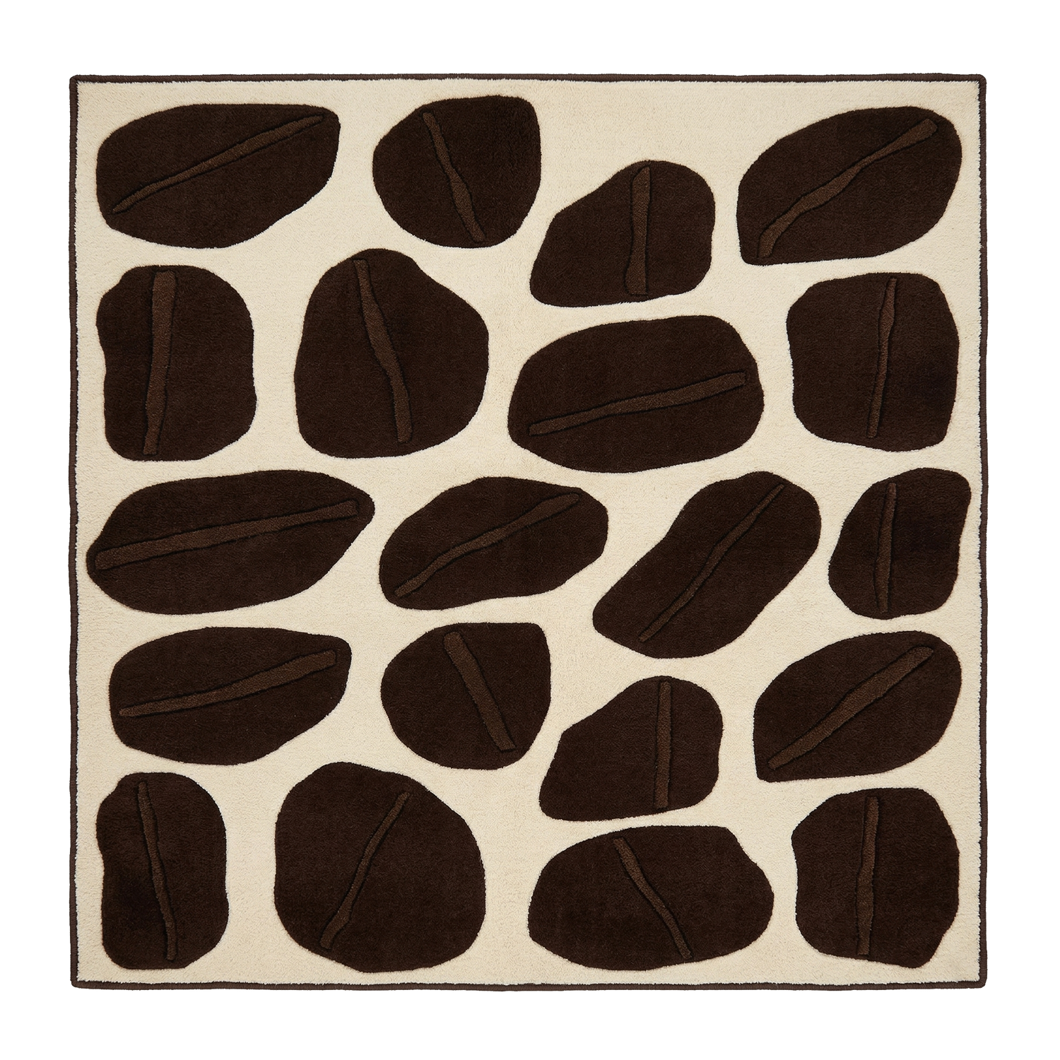 Abstract Coffee Beans Hand Tufted Wool Rug