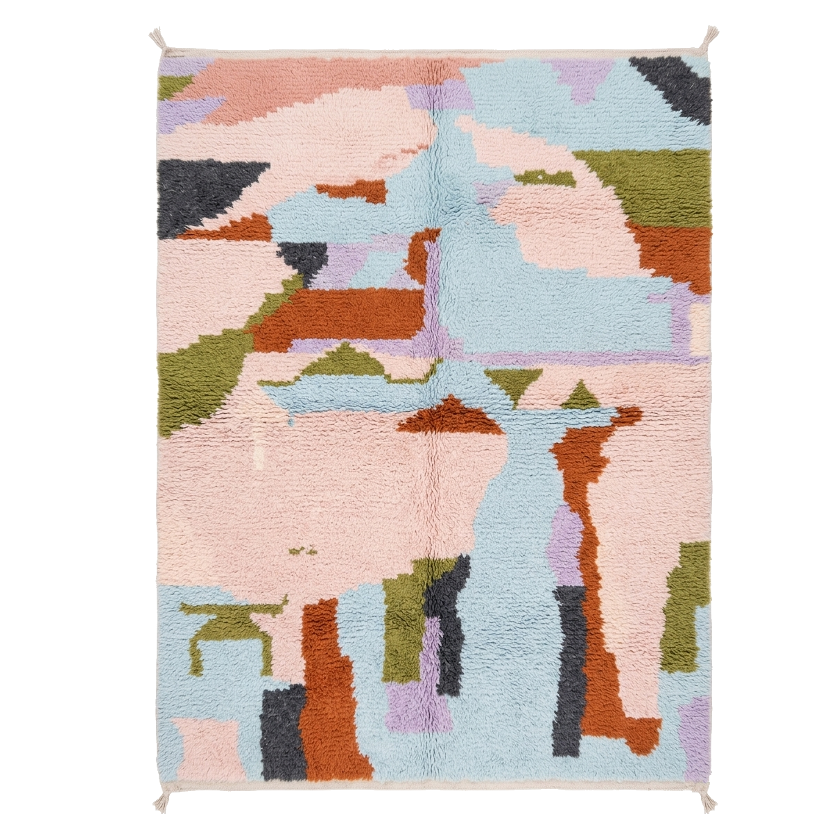 Abstract Colorful Collage Moroccan Shag Rug