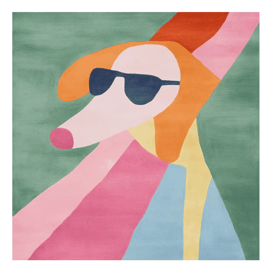 Abstract Dog Mood Hand Tufted Rug