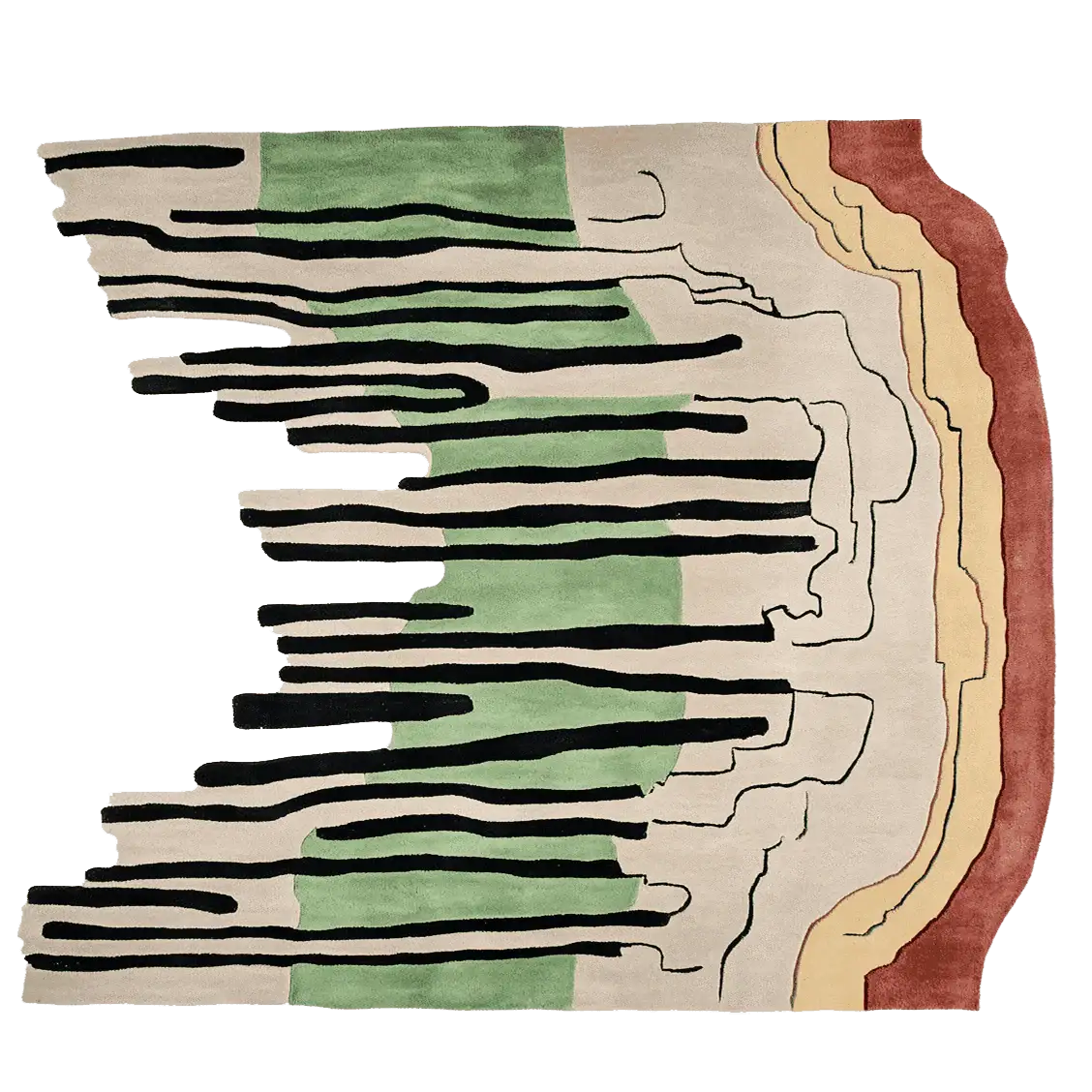 Abstract Earth Pulse Hand Tufted Rug