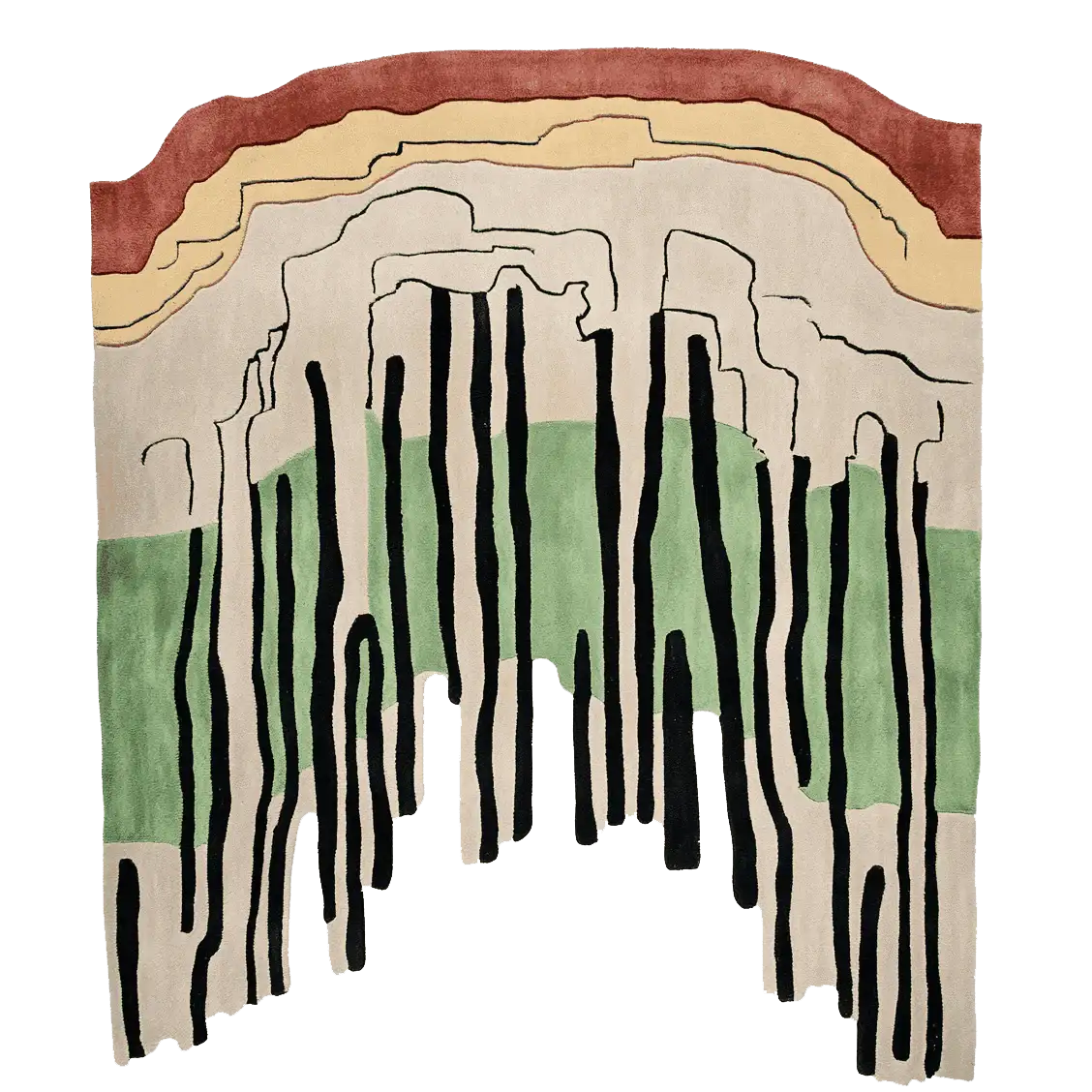 Abstract Earth Pulse Hand Tufted Rug