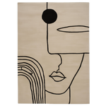 Abstract Face Art Hand Tufted Wool Rug