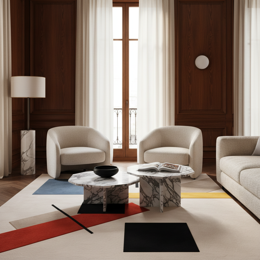 Abstract Geometric Hand Tufted Wool Rug