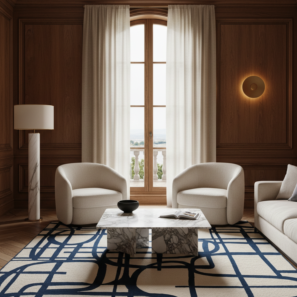 Abstract Lines Hand Tufted Wool Rug