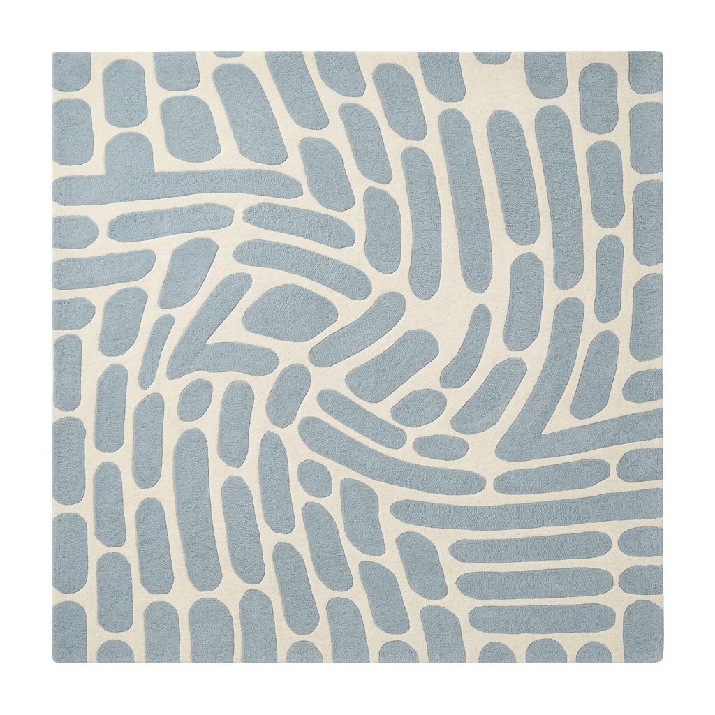 Abstract Pebble Pattern Hand Tufted Wool Rug