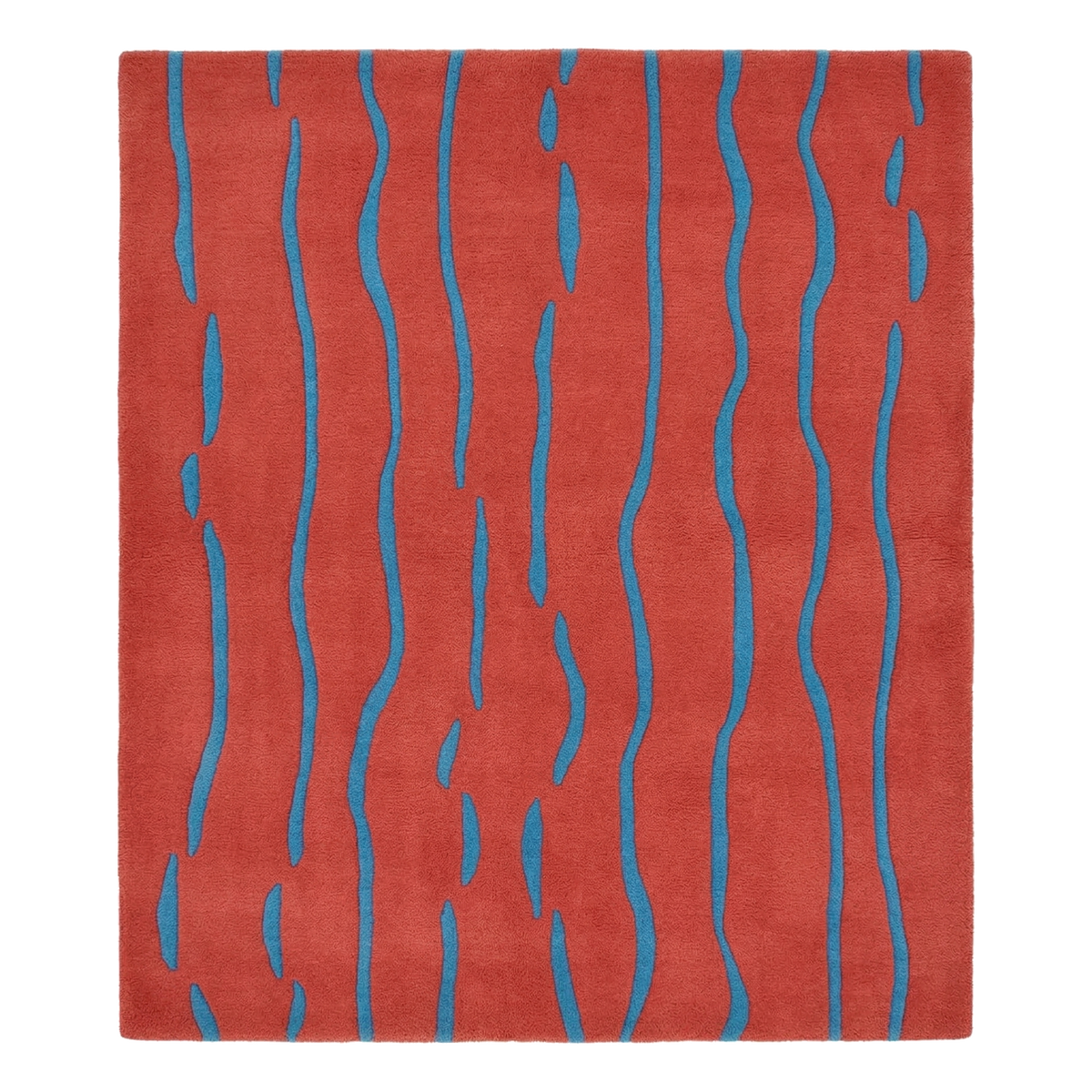 Abstract Stripe Look Hand Tufted Wool Rug 