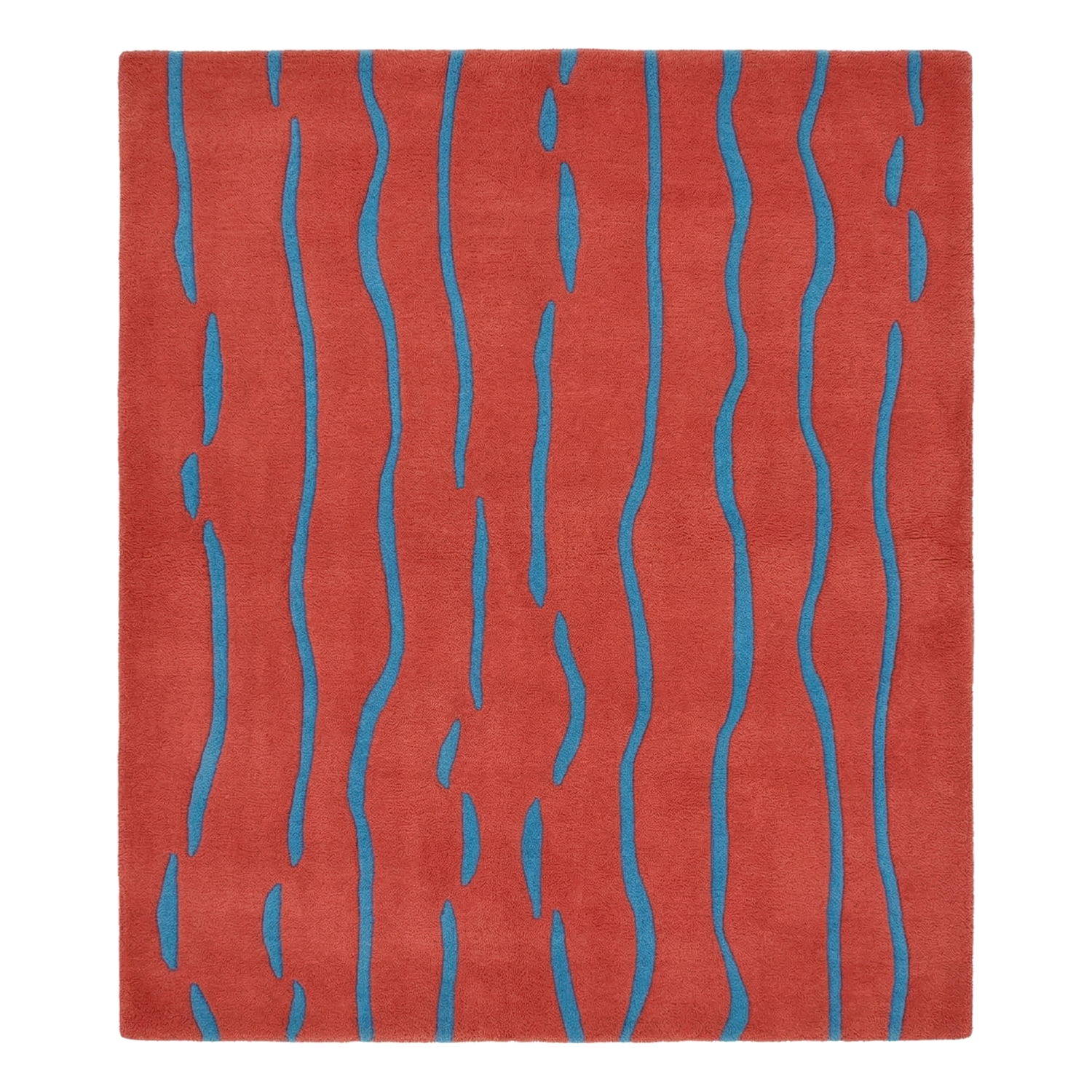 Abstract Stripe Look Hand Tufted Wool Rug 