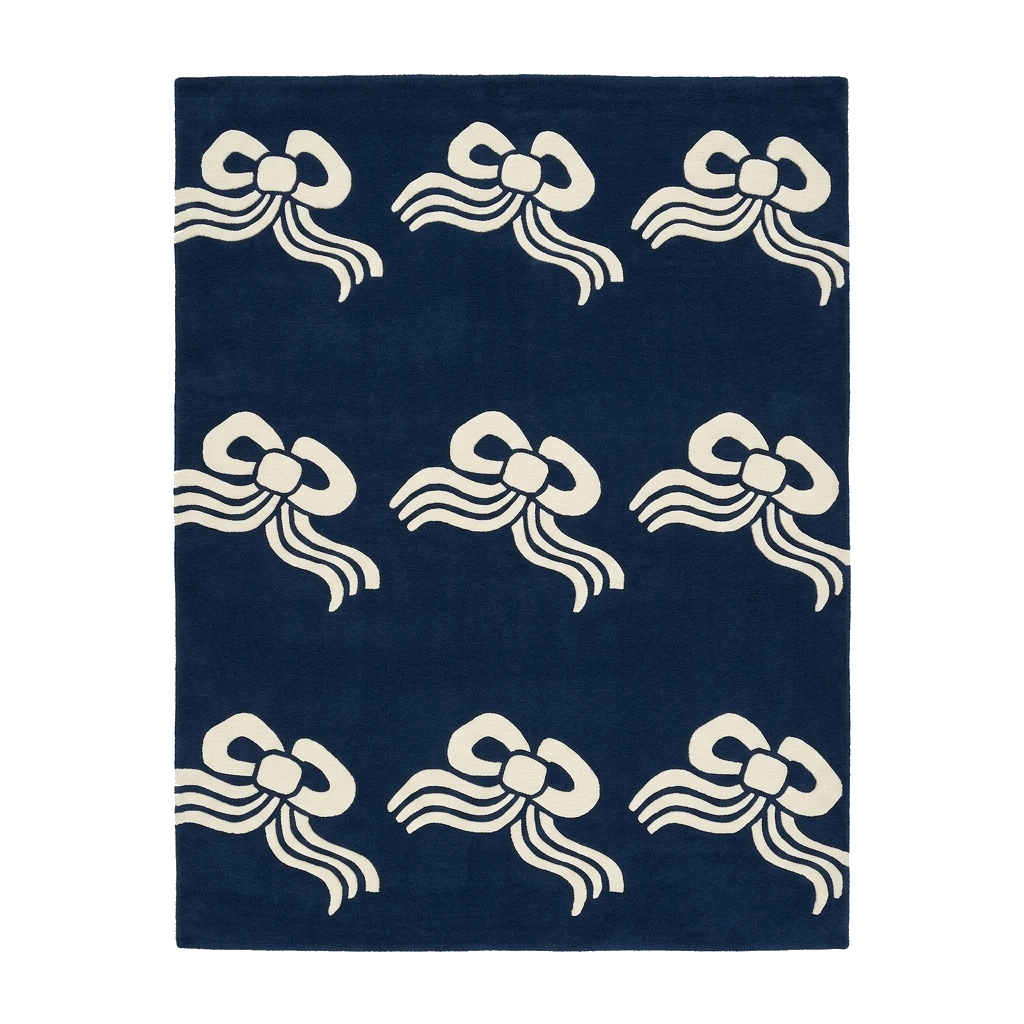 All the Ribbons Blue Hand Tufted Wool Rug