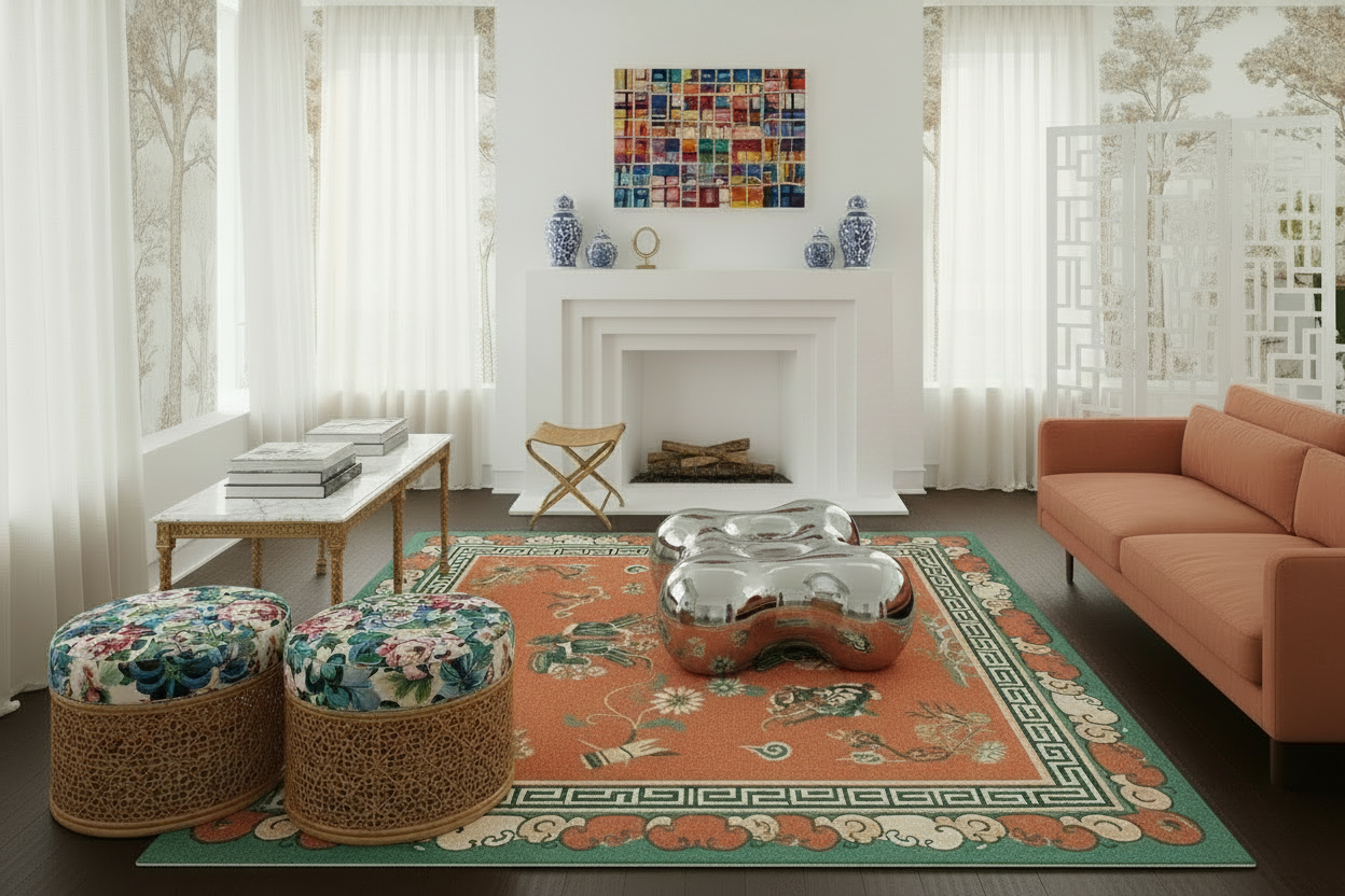 Amber Bloom Nomad Hand Knotted Rug