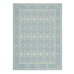 Aquamarine Persian Grid Hand Knotted Rug
