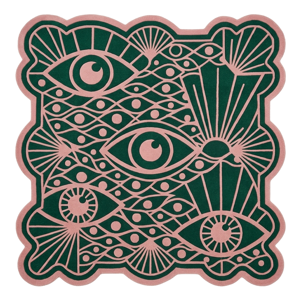 Art Deco Cosmic Oracle Hand Tufted Wool Rug