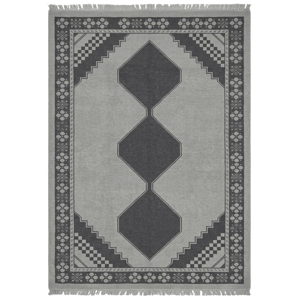 Ashen Diamond Throne Hand Knotted Rug