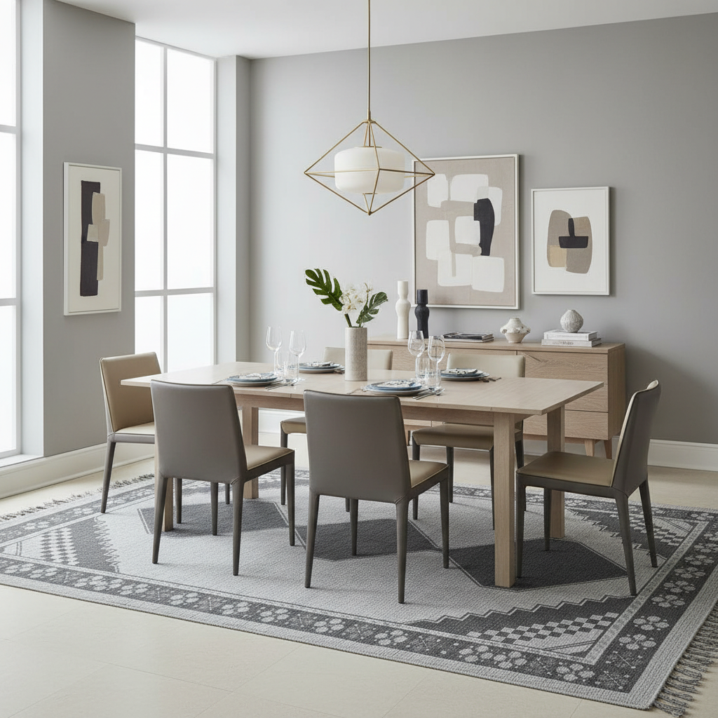 Ashen Diamond Throne Hand Knotted Rug