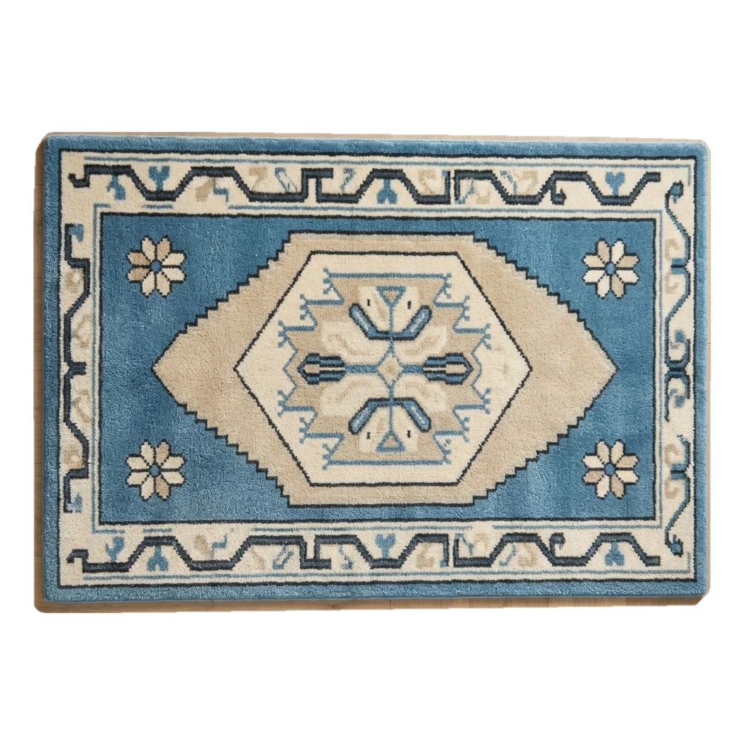 Azure Anatolian Lantern Hand Tufted Wool Rug - alternate view