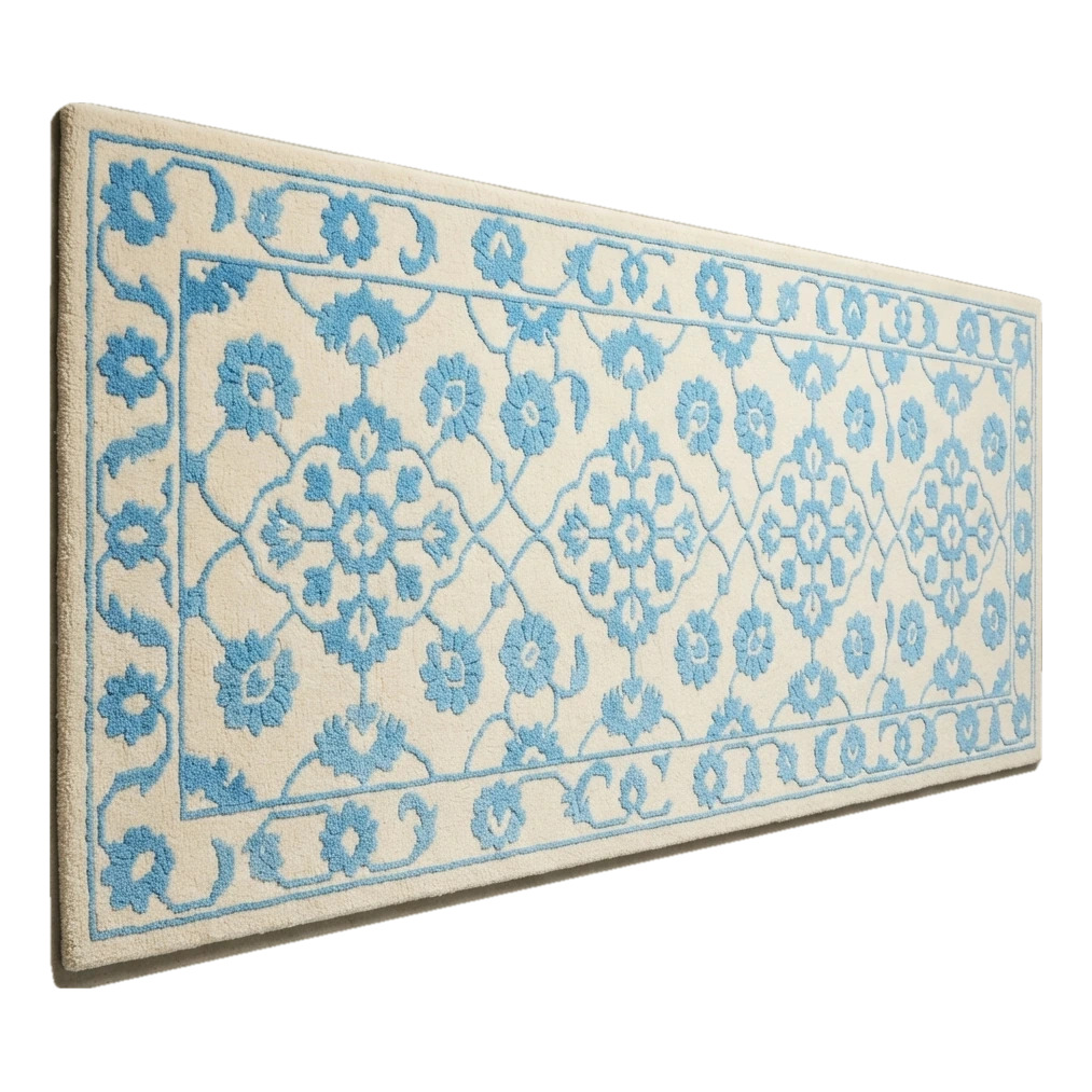 Azure Garden Lattice Hand Tufted Runner Rug - alternate view