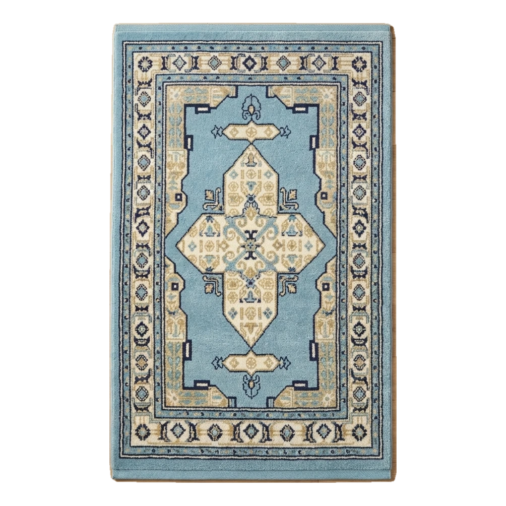 Azure Palace Medallion Hand Tufted Wool Rug