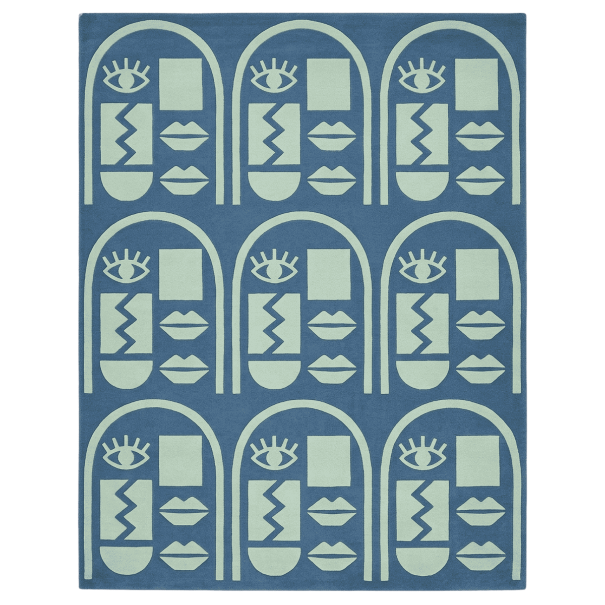 Azure Eternal Gaze Hand Tufted Wool Rug
