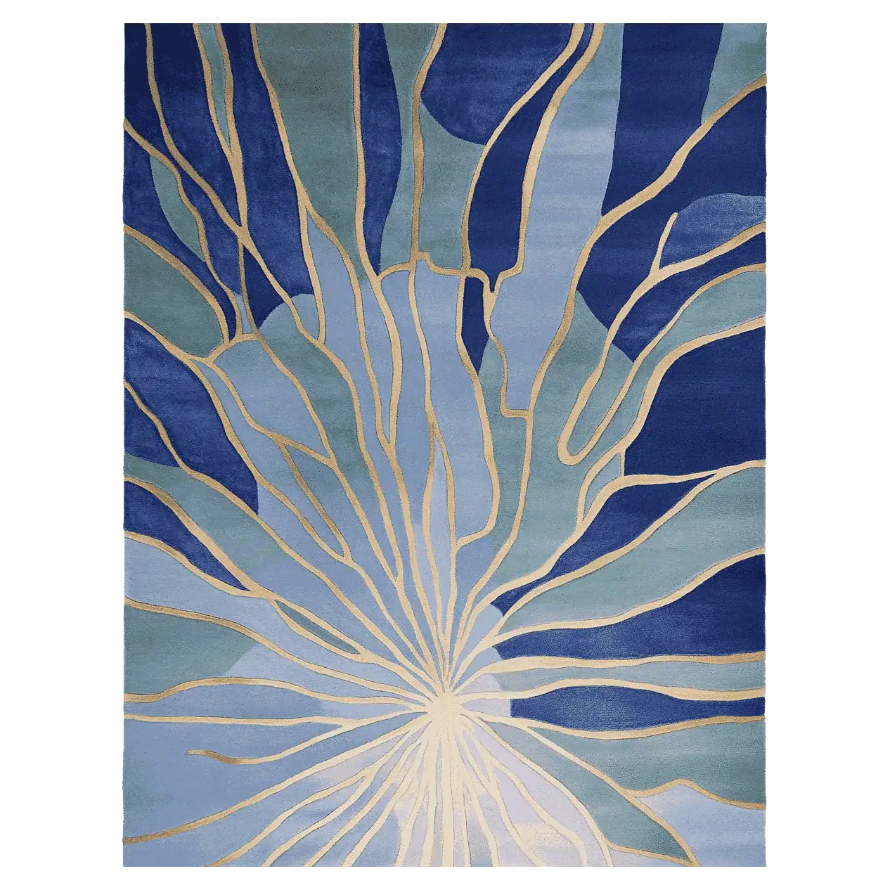 Azure Stained Glass Hand Tufted Rug