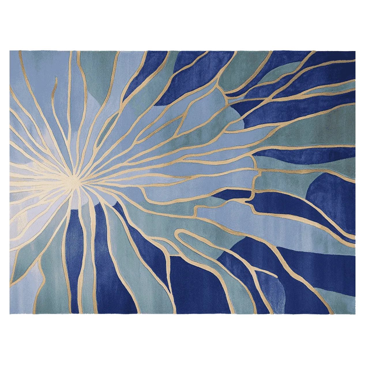 Azure Stained Glass Hand Tufted Rug