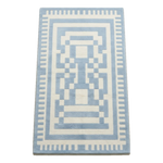 Baby Blue Maze Hand Tufted Runner Rug