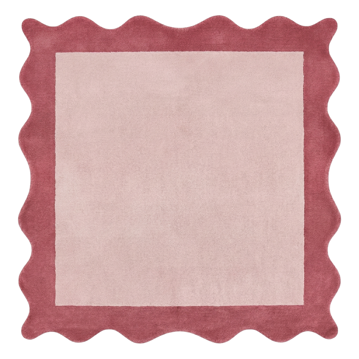 Berry Scallop Frame Hand Tufted Wool Rug 