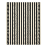 Black & White Stripe Hand Tufted Wool Rug