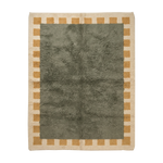 Block Border Green Moroccan Shag Rug