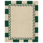 Block Border Hand Tufted Wool Rug 