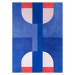 Blue Arch Blocks Hand Tufted Wool Rug