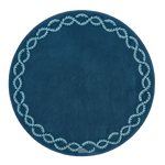 Blue Chain Border Hand Tufted Round Rug 