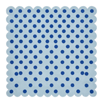 Blue Polka Square Hand Tufted Wool Rug