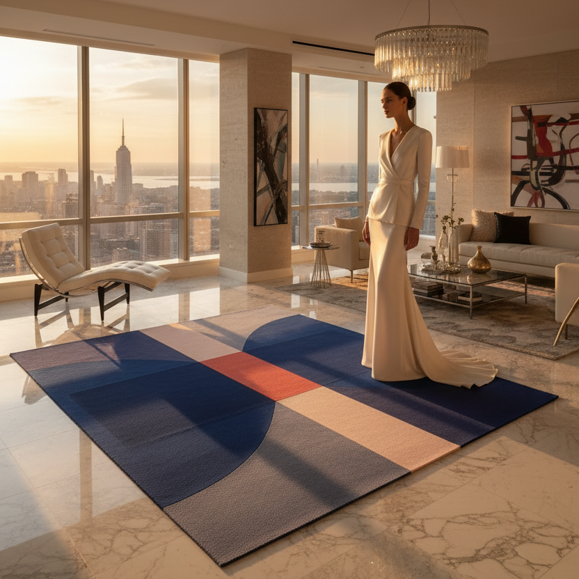 Blue Timer Hand Tufted Wool Rug