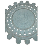 Blue Circle of Life Round Jute Rug - 1001 KNOTS