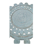 Blue Circle of Life Round Jute Rug - 1001 KNOTS