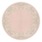 Blush Scroll Halo Round Hand Knotted Rug - alternate view
