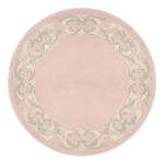 Blush Scroll Halo Round Hand Knotted Rug